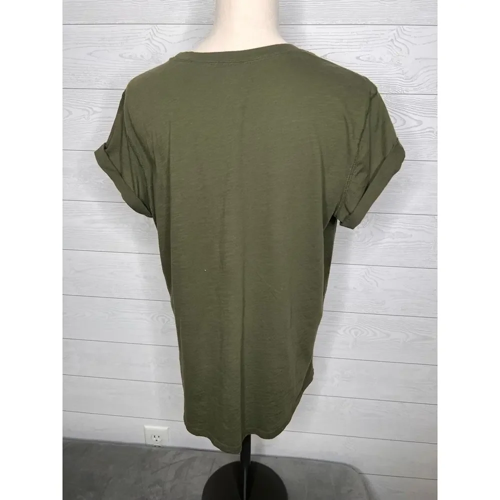 a.n.a A New Approach Olive Green Short Sleeve Top | Size XL - Picture 3 of 4